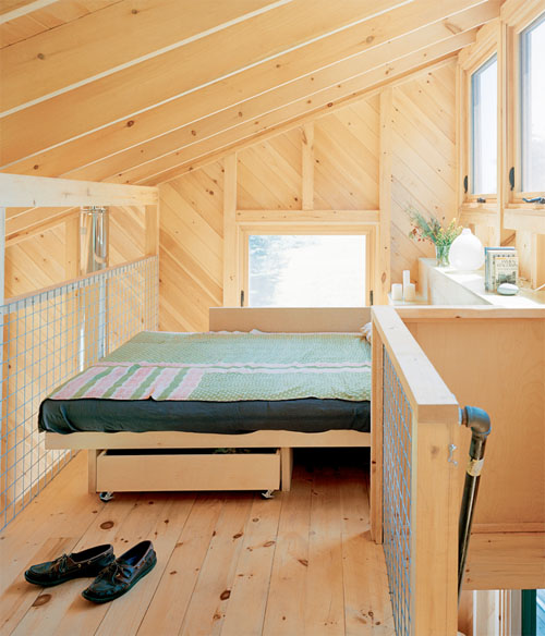 Diagonal White Pine Paneling Gives a Fresh Look to Maine Cottage