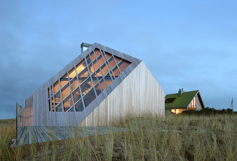 Wood House of the Future: Geometric Beach Cottage