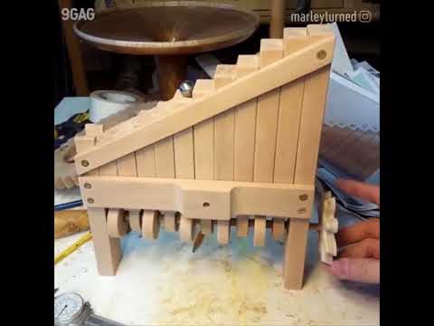 Kinetic Wood: Sculptor Carves Custom Rube Goldberg Machines